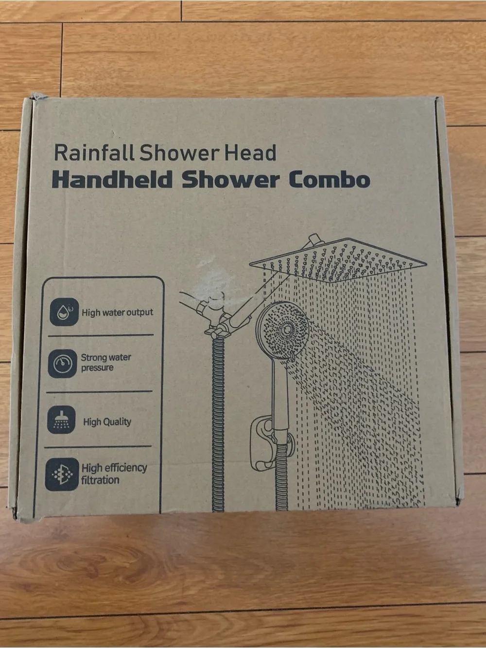 Rain Shower Head with 10 Inch Adjustable High Pressure Handheld. New